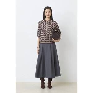 NEW SUNCOO paolo polo shirt with patterns in coffee